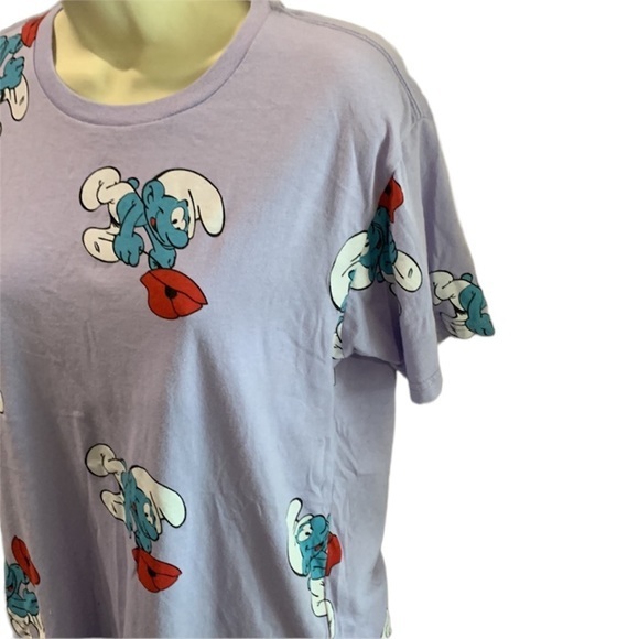 Ladies Lavender Smurf’s T Shirt Size Med - Picture 3 of 5